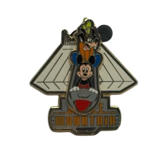 Disney Pin Mickey Mouse & Goofy Space Mountain Slider Pin 2008 - Picture 8 of 16